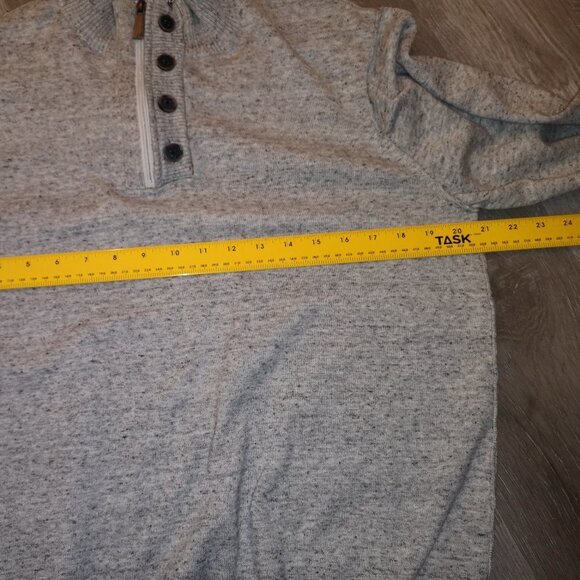 Point Zero Collection Men's 1/4 Zip & Button Closure Long Sleeve Sweater - Picture 6 of 6